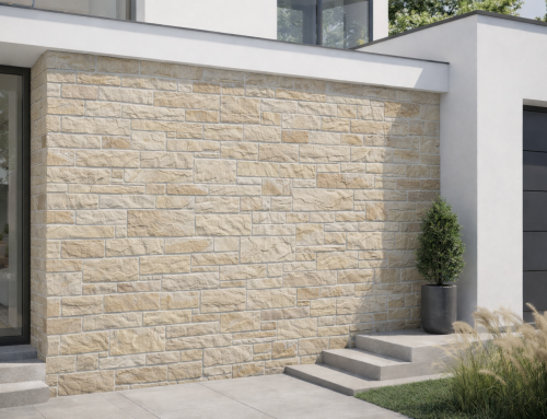 Tuscan Sandstone Ledgestone Entrance Wall